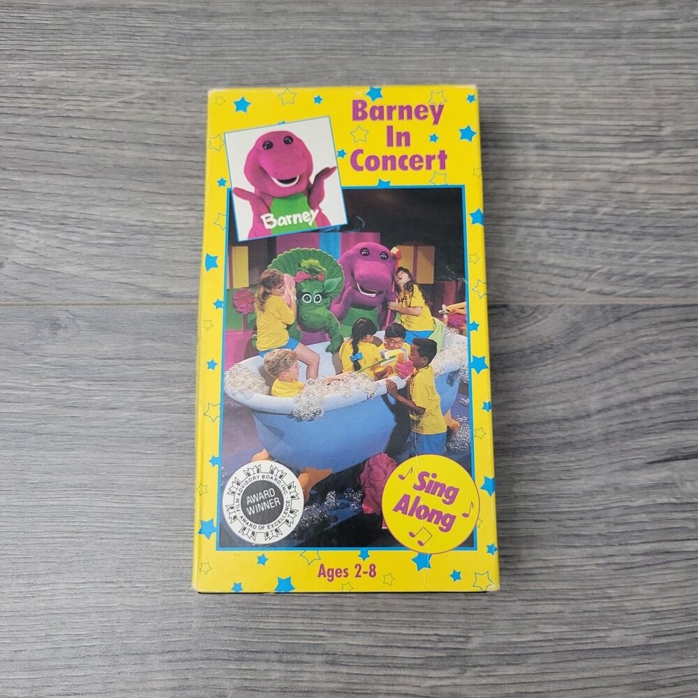 Vintage 1990 The Lyons Group Barney in Concert VHS Tested Yellow